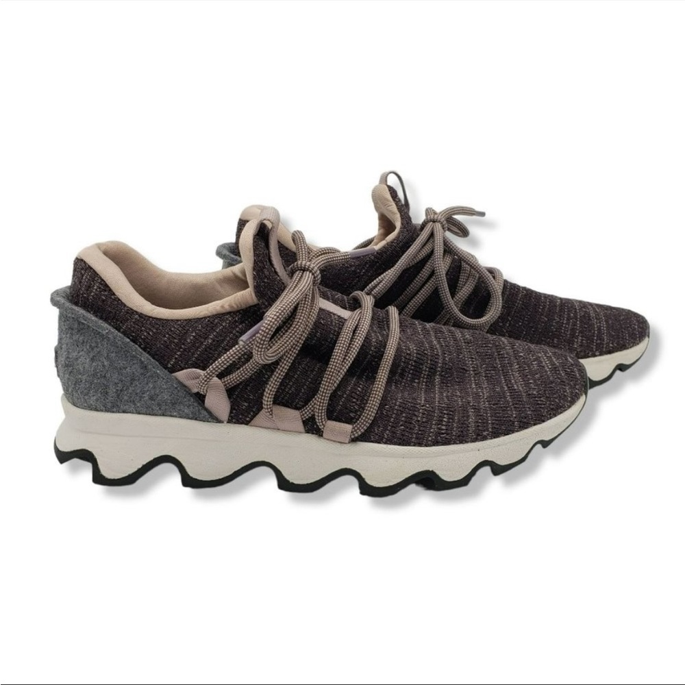 Sorel Kenetic Lace Sneakers Womens 8.5 Purple NL3227-574 Knit Lace Up